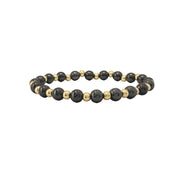 stacy plain 8mm beaded stretch bracelet gunmetal and gold mixed beads
