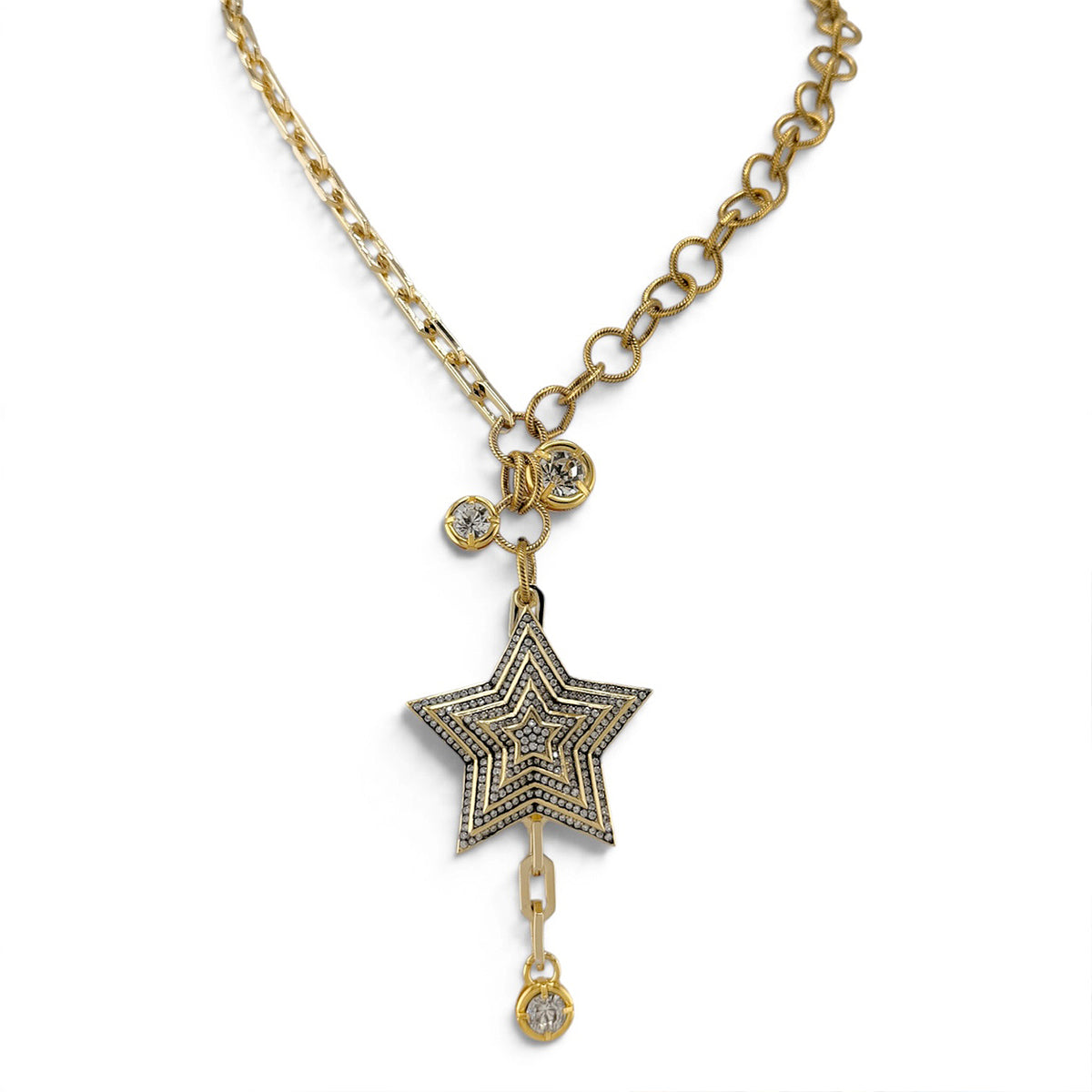 Stella Pave Star Charm Necklace