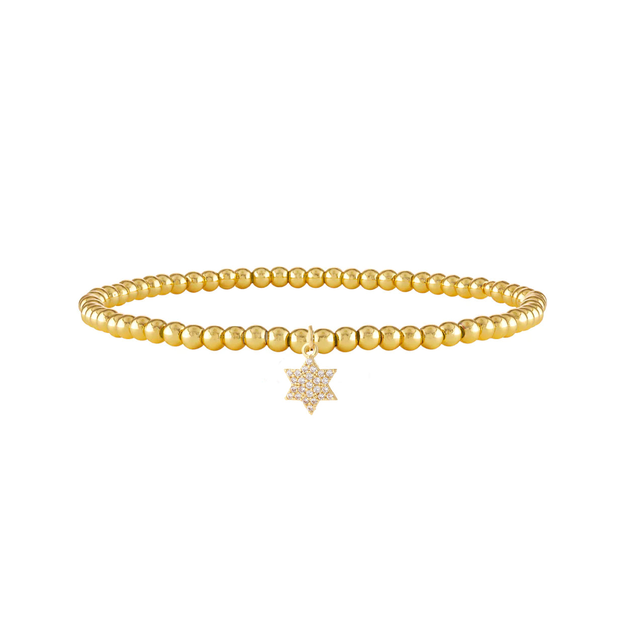 Star of David anklet in gold with meal beads and dangling crystal charm Love Lisa