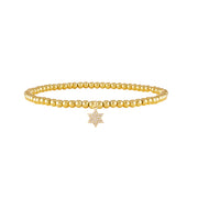 Star of David anklet in gold with meal beads and dangling crystal charm Love Lisa