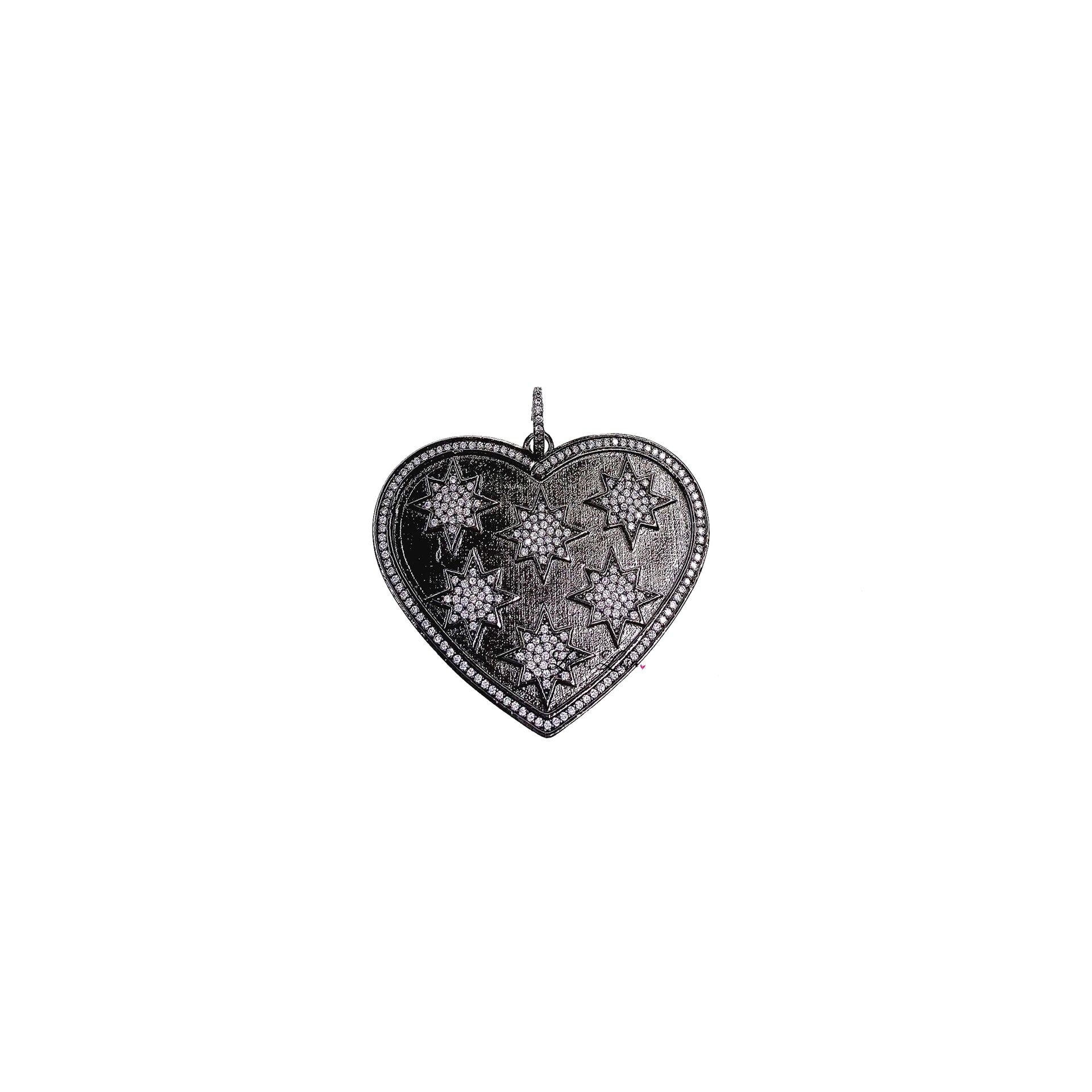 starburst heart charm gunmetal version with starburst details love lisa