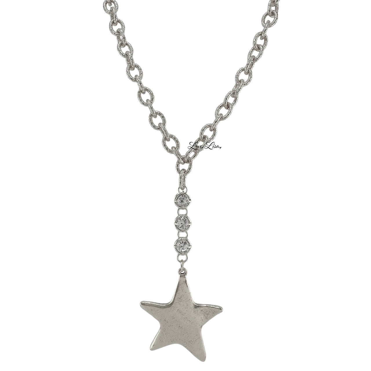 Starlight Glam Star Necklace Silver Love Lisa holiday jewelry