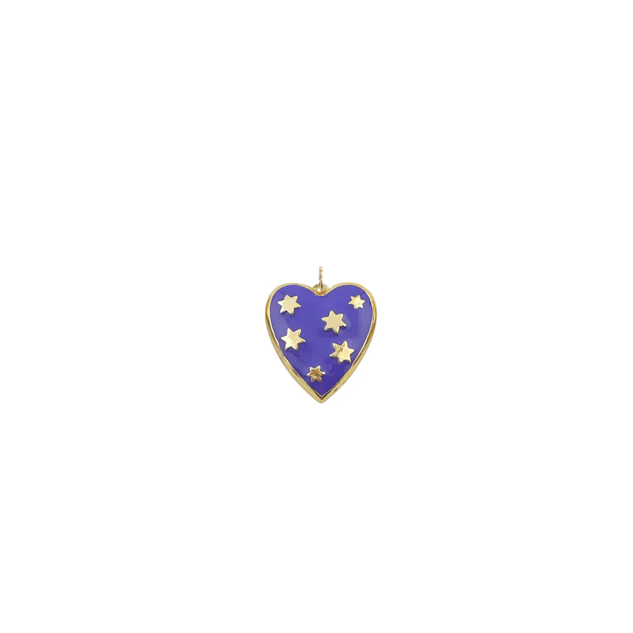 Blue enamel heart charm with gold Star of David by Love, Lisa Jewelry