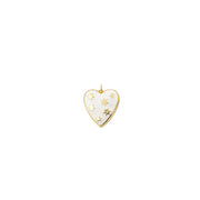 White enamel heart charm with gold Star of David by Love, Lisa Jewelry
