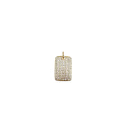 Stella Dog Tag Charm in gold with clear pavé crystals