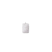 Stella Dog Tag Charm in silver with clear pavé crystals and rectangular design