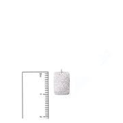 Stella Dog Tag Charm in silver pavé crystals shown next to ruler for scale