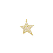 Stunning star charm gold pavé crystal star pendant for clasp necklace
