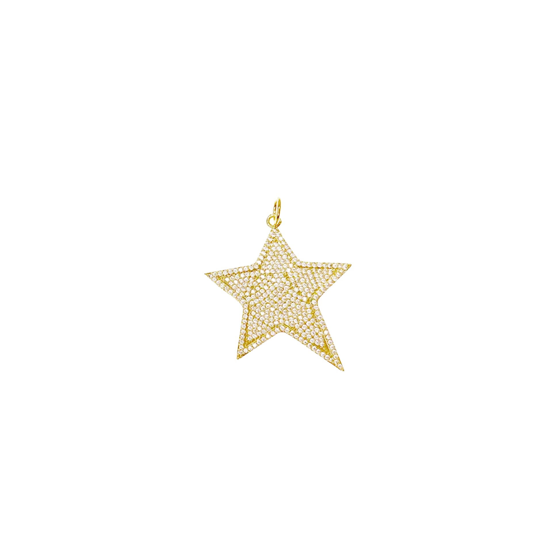 Stunning star charm gold pavé crystal star pendant for clasp necklace