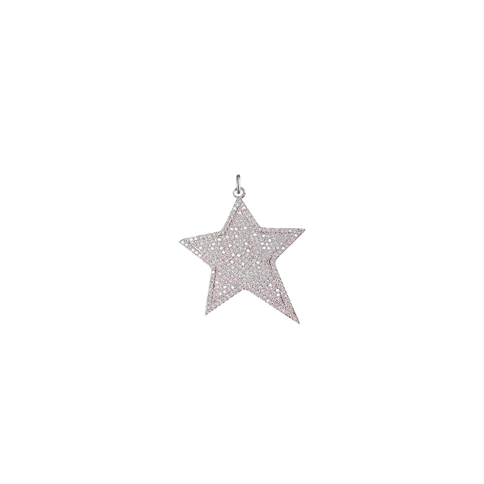 Stunning star charm silver pavé crystal star pendant jewelry