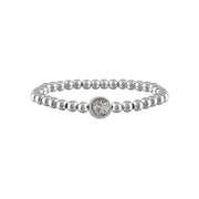 Subliminal Saint Francis beaded bracelet silver religious stretch bracelet