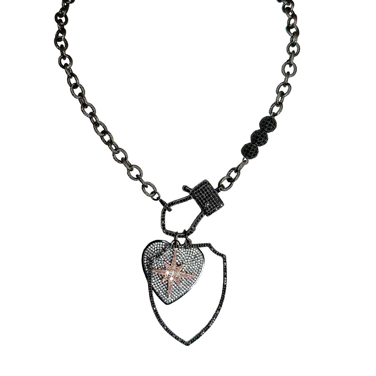 Suzy Stunning Shield Love Necklace