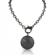 black star of david clasp necklace with pavé charm modern faith jewelry