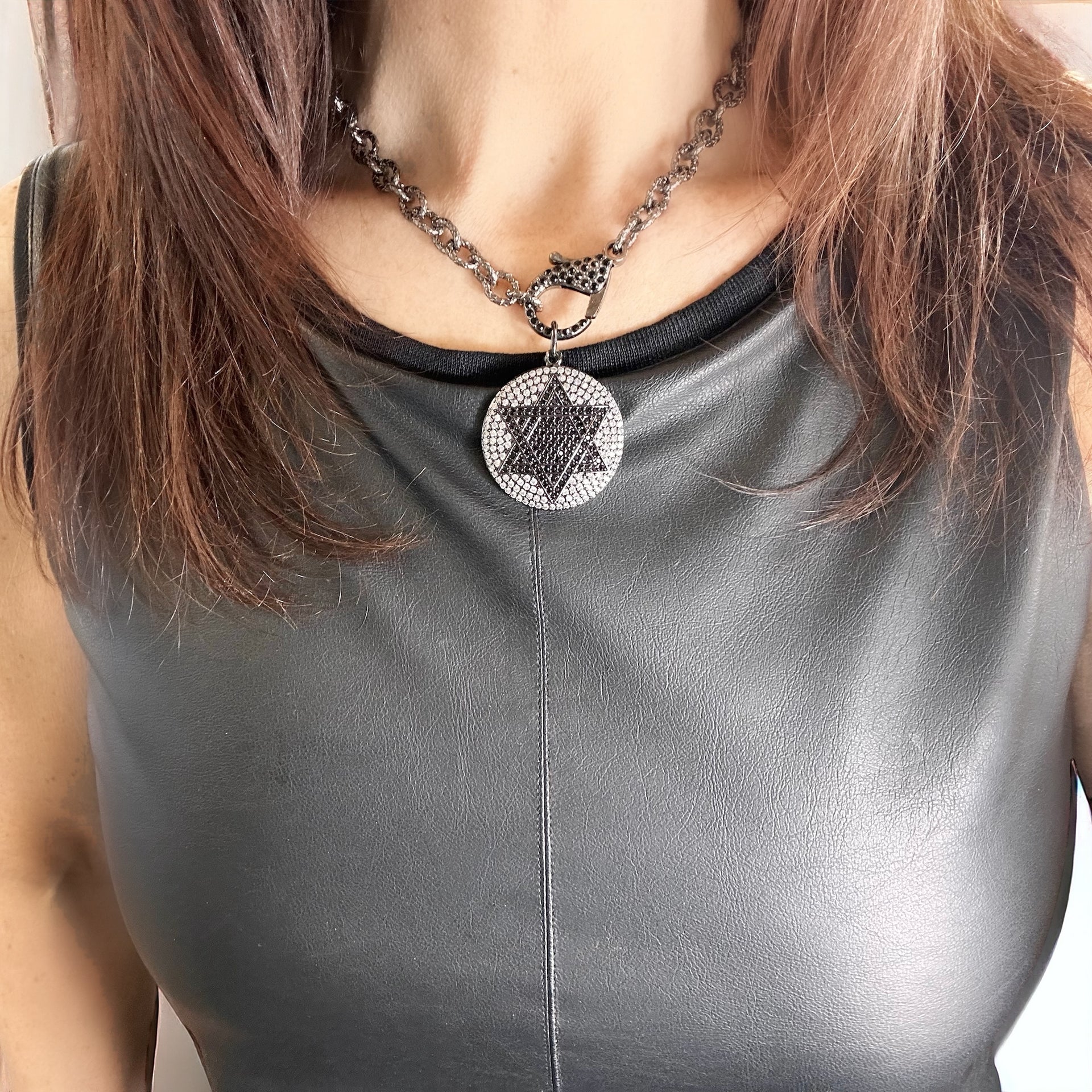 Talia star of david pendant in pave crystals