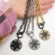 talia star of david necklace on display