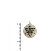 Star of David pavé medallion size detail statement necklace with cubic zirconia stones