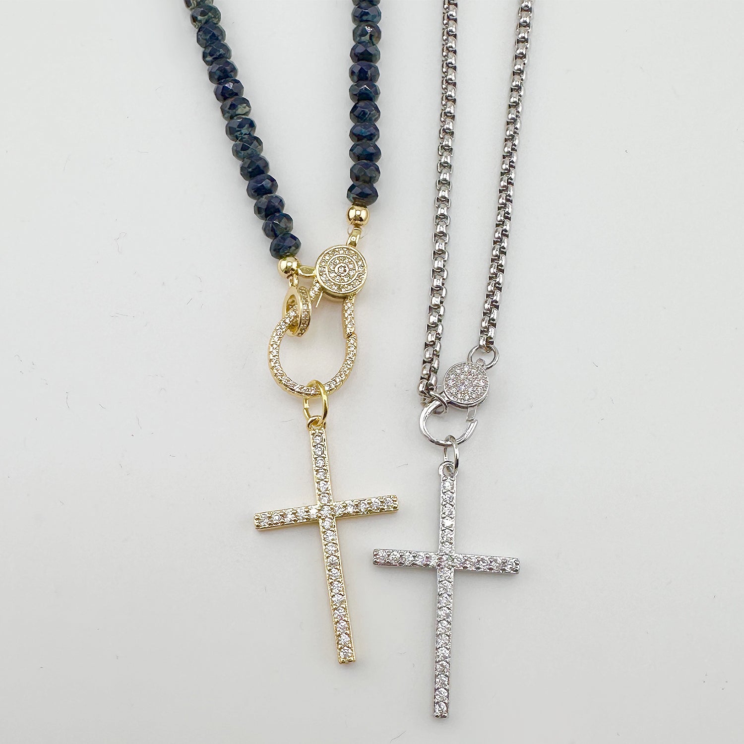 Styled Love Lisa Tamara Luxe Pavé Cross Pendant layered