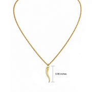 Tatiana gold Italian horn necklace with polished protection horn charm on gold chain