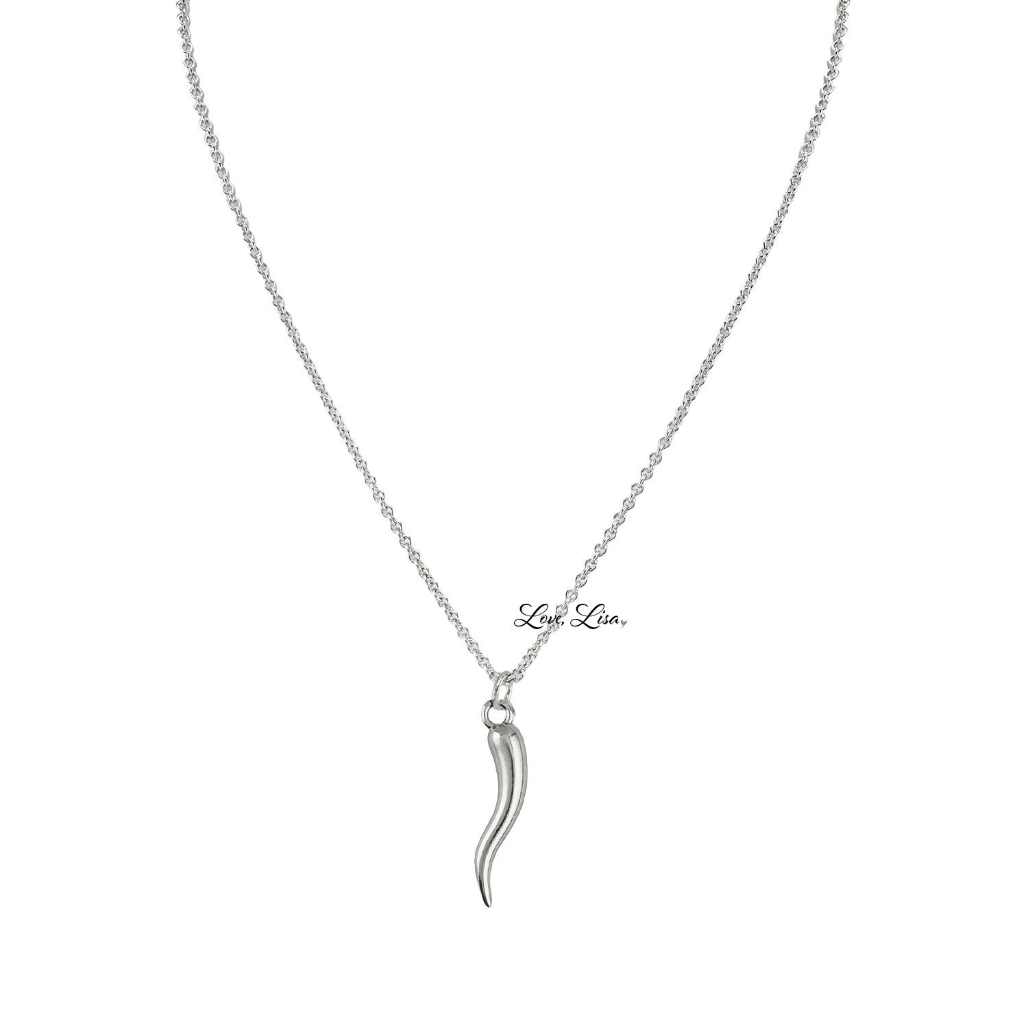 Tatiana silver horn necklace 