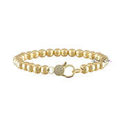 Love Lisa gold beaded clasp bracelet with pavé crystal charm clasp