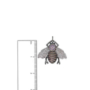 Queen Bee Charm with ruler showing 1.5-inch size for scale
