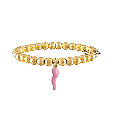 Gia Pink Italian Horn Bracelet