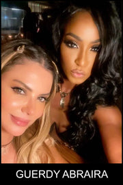 Guerdy Abraira from Real Housewives of Miami wearing the Mixed metal pavé clasp link chain necklace styled with charm