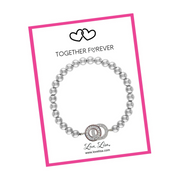 love lisa together forever diamond and baguette bracelet on jewelry card