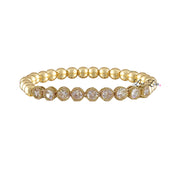 Love Lisa Val Tennis Beaded Bracelet featuring gold tone beads with sparkling tennis stone detail