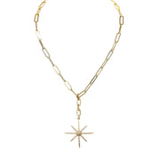 Love Lisa Valentina Northstar Directional Necklace gold paperclip chain with symbolic north star pendant