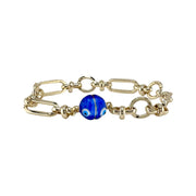 Valeria evil eye magnetic chain link bracelet blue enamel bead protection charm
