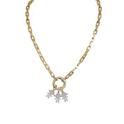 Love Lisa Veronica 17 inch paperclip mom nana grandma necklace with kids charms gold family jewelry gift