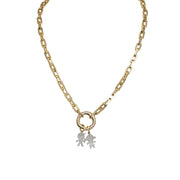 veronica boy girl pave charm detail gold silver necklace charm