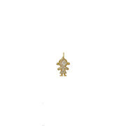 veronica girl charm gold pave necklace charm love lisa
