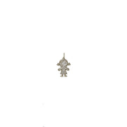 veronica girl charm silver pave necklace charm love lisa