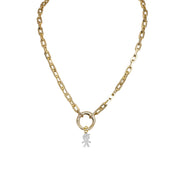 Veronica gold paperclip necklace with boy child charmspersonalized family jewelry