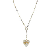 Necklace with a heart-shaped pendant on a white background