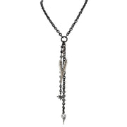  love lisa vixon heart necklace with gunmetal chain and charms