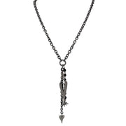 Necklace with heart and star charms on a white background