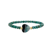 Green Harper Heart Bracelet by Love Lisa symbolizing renewal and grounding energy with heart worry stone