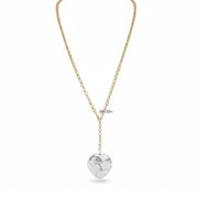 worry stone long heart necklace white howlite gemstone heart pendant love lisa