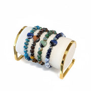 Love Lisa Worry Stone Mixed Gemstone Bracelets displayed in multiple colors with mixed gemstone beads and heart-shaped focal stones