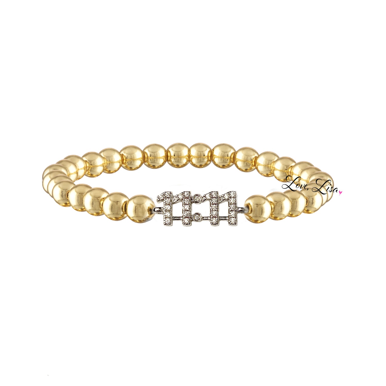 11:11 Beaded Bracelet – Gold or Silver Elastic Bracelet by Love Lisa 11:11 Beaded Bracelet – Gold or Silver Elastic Bracelet by Love Lisa