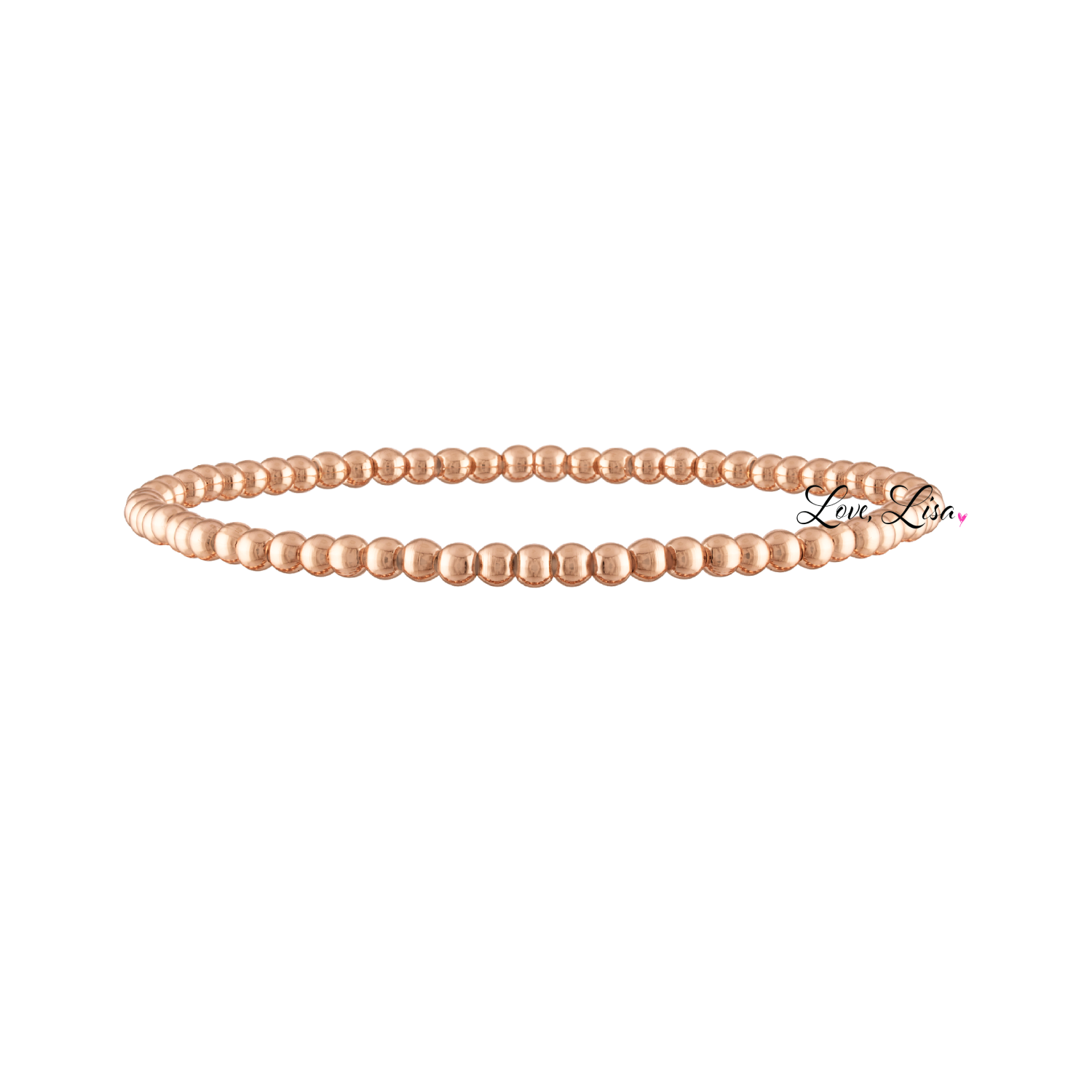 love lisa 3mm rose gold stretch bracelet stackable