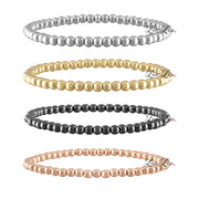4mm beaded bracelet gold silver rose gold gunmetal love lisa