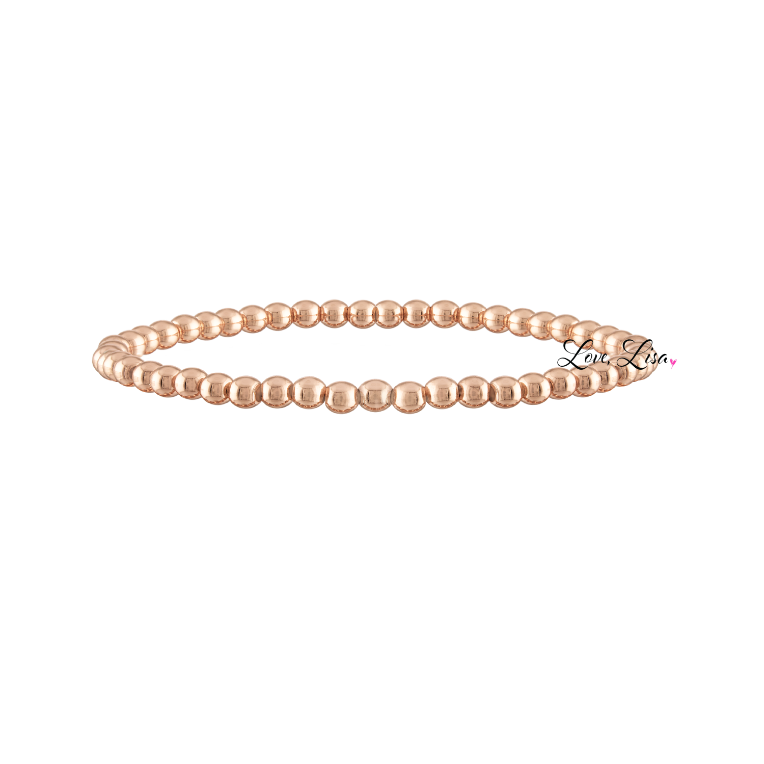 4mm beaded bracelet rose gold stack bracelet love lisa
