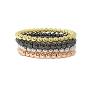 6mm beaded bracelet stack gold silver rose gold gunmetal love lisa