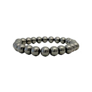 8mm beaded bracelet gunmetal polished beads love lisa