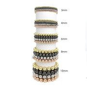 8mm beaded bracelet stack gold silver rose gold gunmetal love lisa
