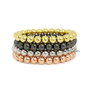 8mm beaded bracelet stack gold silver rose gold gunmetal love lisa